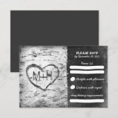 Berkenboom rustieke bruiloft RSVP kaarten (Voorkant / Achterkant)