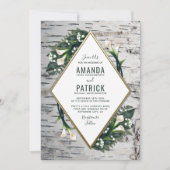 Berkenboom rustieke Calla Lily bruiloft uitnodigin Kaart (Voorkant)