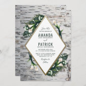 Berkenboom rustieke Calla Lily bruiloft uitnodigin Kaart (Voorkant / Achterkant)