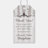 Berkenboom rustieke hout Natuur bruiloft dank u Cadeaulabel (Voorkant)