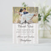 Berkenboom rustieke Natuur bruiloft dank u Bedankkaart (Staand voorkant)