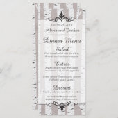 Berkenboom rustieke Natuur bruiloft diner menu (Voorkant / Achterkant)