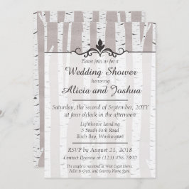 Berkenboom rustieke Natuur bruiloft douche uitnodi Kaart