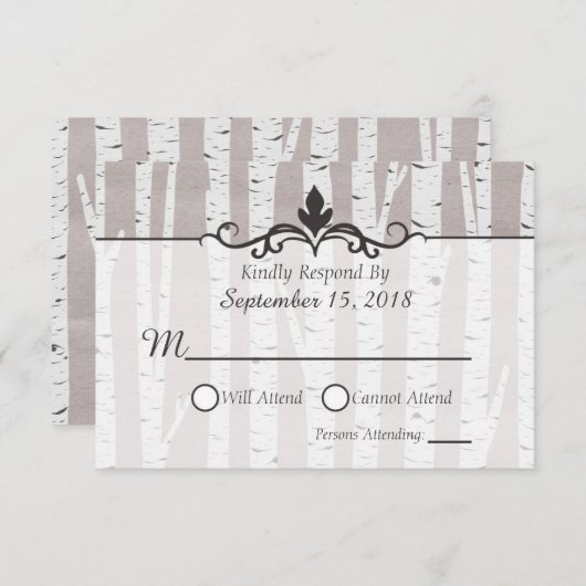 Berkenboom rustieke Natuur bruiloft uitnodiging RS (Voorkant / Achterkant)