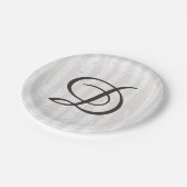 Berkenboom rustieke Natuur Monogram bruidstaart Papieren Bordje (Gekanteld)