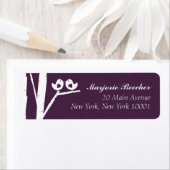 Berkenboom Vogels Adresetiketten Paarse Etiket (Insitu)