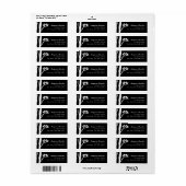 Berkenboom Vogels Adresetiketten Zwart Etiket (Full Sheet)