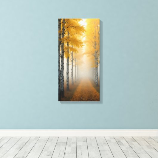 berkenboomsteeg canvas afdruk (Insitu (Houten vloer))