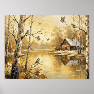 Berkenbos Chalet Schilderij Poster