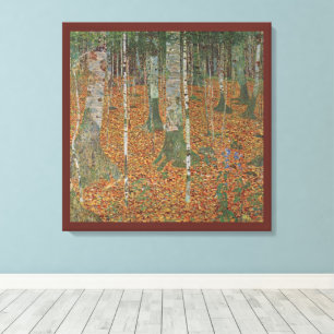 Berkenbos door Gustav Klimt, Vintage Art Nouveau Canvas Afdruk