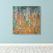 berkenbos | Gustav Klimt | Canvas Afdruk (Insitu (Houten vloer))