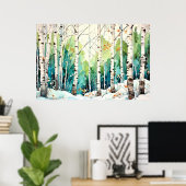 Berkenbos Landschapskunst Poster (Thuiskantoor)