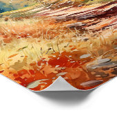 Berkenbos levendige kleuren schilderij Poster (Hoek)