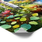 Berkenbos levendige kleuren schilderij Poster (Hoek)