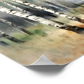 Berkenbos neutrale kleuren schilderij Poster (Hoek)