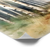 Berkenbos neutrale kleuren schilderij Poster (Hoek)