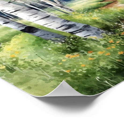 Berkenbos schilderij Poster (Hoek)