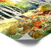 Berkenbos schilderij Poster (Hoek)