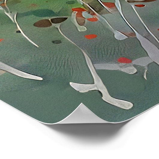 Berkenbos schilderij Poster (Hoek)