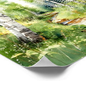 Berkenbos schilderij Poster (Hoek)