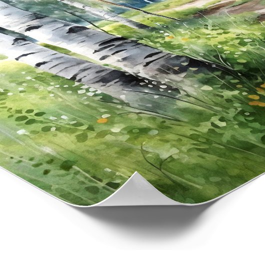 Berkenbos schilderij Poster (Hoek)