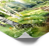 Berkenbos schilderij Poster (Hoek)