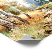 Berkenbos schilderij Poster (Hoek)