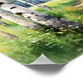 Berkenbos schilderij Poster (Hoek)