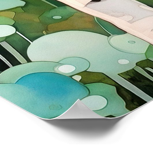 Berkenbos Waterverf schilderij Art Print (Hoek)