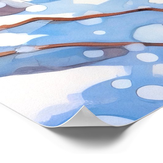 Berkenbos Waterverf schilderij Art Print (Hoek)