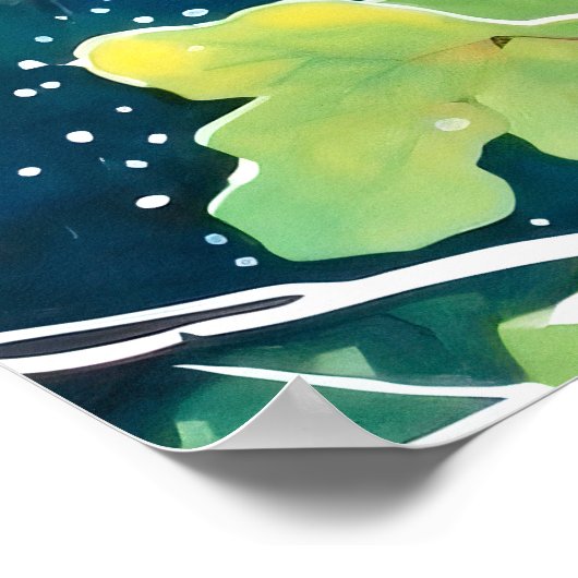 Berkenbos Waterverf schilderij Art Print (Hoek)