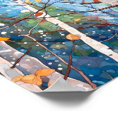 Berkenbos Waterverf schilderij Poster (Hoek)