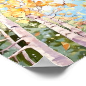 Berkenbos Waterverf schilderij Poster (Hoek)