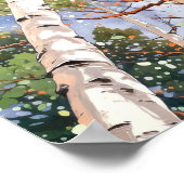 Berkenbos Waterverf schilderij Poster (Hoek)