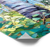 Berkenbos Waterverf schilderij Poster (Hoek)