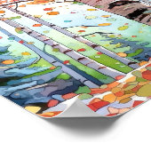 Berkenbos Waterverf schilderij Poster (Hoek)