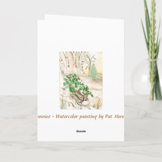 Berkenkonijnen Feestdagen Kaart (Achterkant)