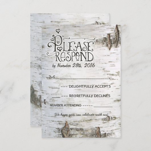 berkenschors bruiloft RSVP (Voorkant / Achterkant)