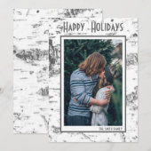 Berkenschors - eenvoudige rustieke fotokaart aankondiging (Voorkant / Achterkant)