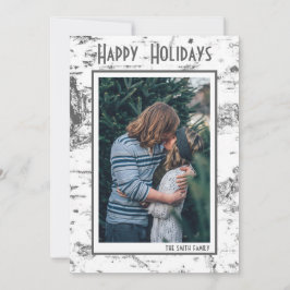 Berkenschors - eenvoudige rustieke fotokaart aankondiging