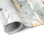 Berkenschors groene waterverf cadeaupapier (Rol Hoek)