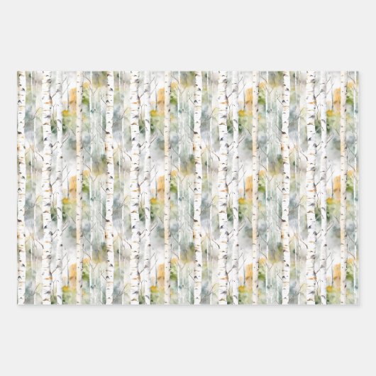 Berkenschors groene waterverf inpakpapier vel (Voorkant 3)
