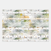 Berkenschors groene waterverf inpakpapier vel (Voorkant 2)