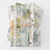 Berkenschors groene waterverf inpakpapier vel (In situ)