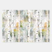 Berkenschors groene waterverf inpakpapier vel (Voorkant)