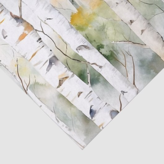 Berkenschors groene waterverf Weefselpapier Tissuepapier (Detail)