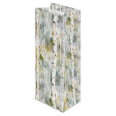 Berkenschors groene waterverf wijn cadeautas (Achterkant Gekanteld)