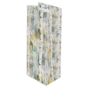 Berkenschors groene waterverf wijn cadeautas