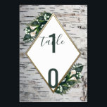 Berkenschors Rustieke Trouwtafel Nummerkaarten Kaart<br><div class="desc">Berkenschors Rustieke Houten Trouwtafel Nummerkaarten - heeft een rustieke berkenschors achtergrond met bloem elementen van varen,  calla lelie enkele bloemen,  baby's adem,  bladeren en meer. Het tekstvak is een elegante driehoek met een nep folie gouden gedrukte frame.</div>