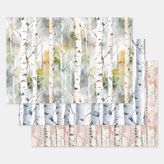 Berkenschors waterverf inpakpapier vel (Set)